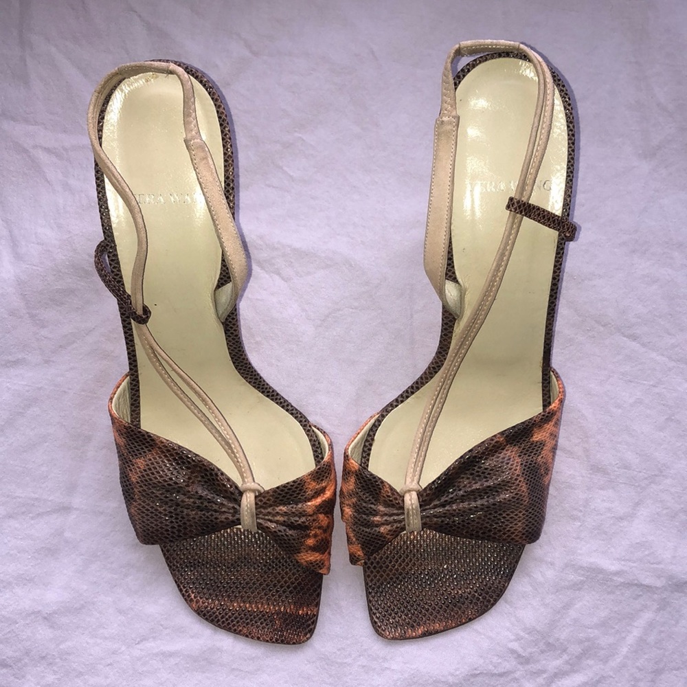Vera Wang Heeled Sandals Snake Skin Print
